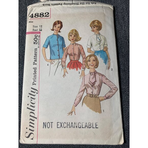 Simplicity Misses Blouse Sewing Pattern sz 8-22 4882 - uncut - Picture 9 of 9
